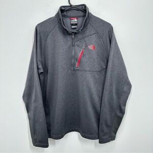 The North Face Men's Size Large Dark Grey Quarter Zip Fleece Pullover Outdoors